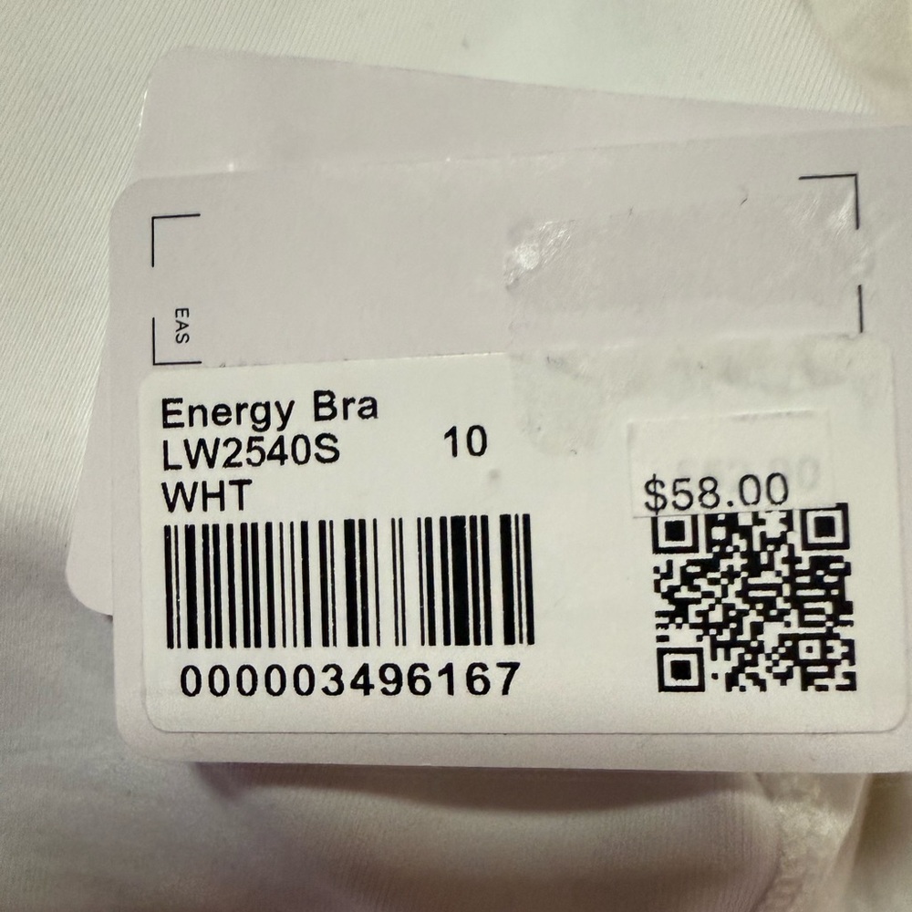 Lululemon Energy Bra, Size 10, White, NWT - Picture 6 of 7